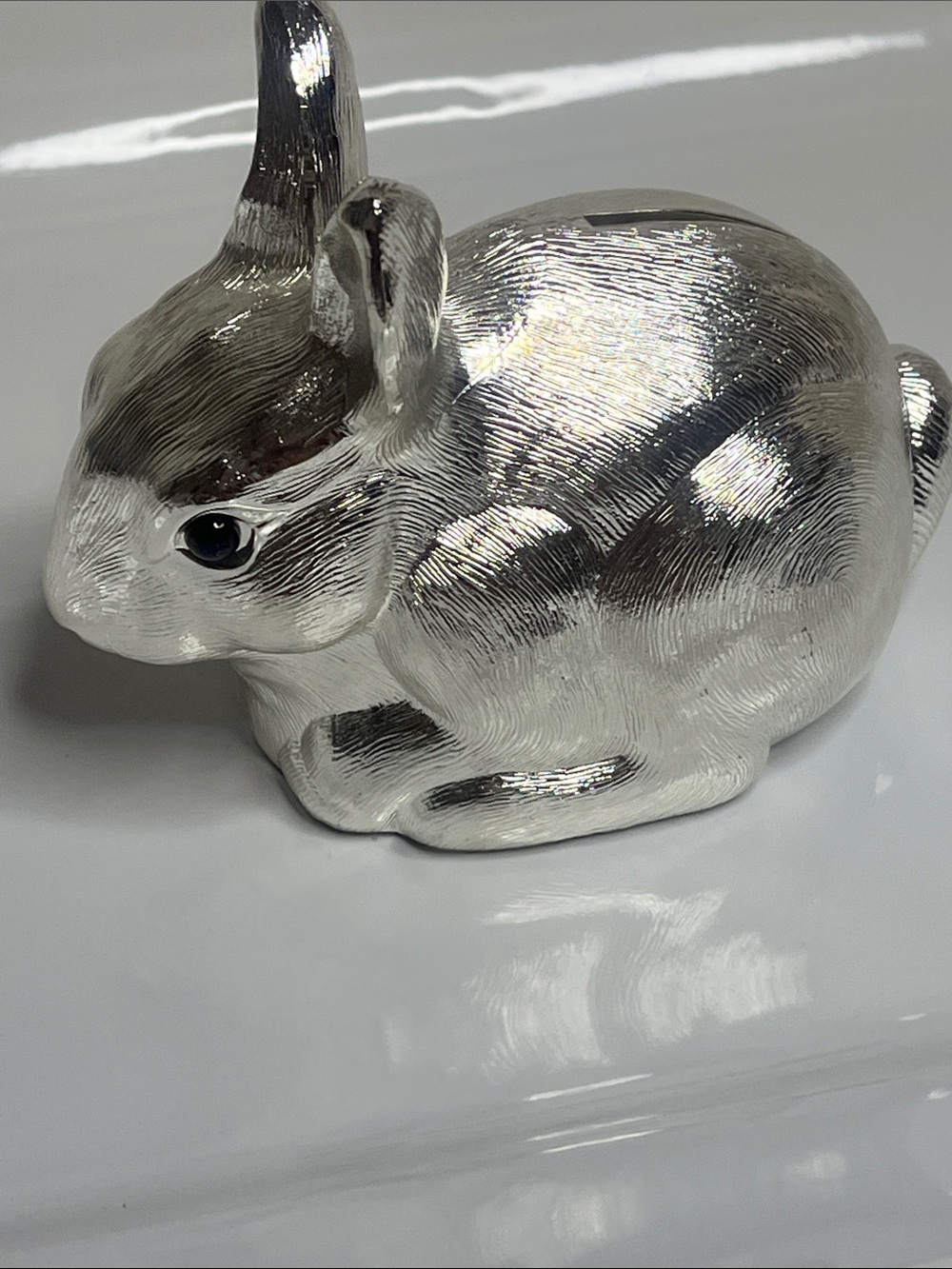 Reed & Barton Shiny Silver Bunny Coin Bank - Picture 8 of 8
